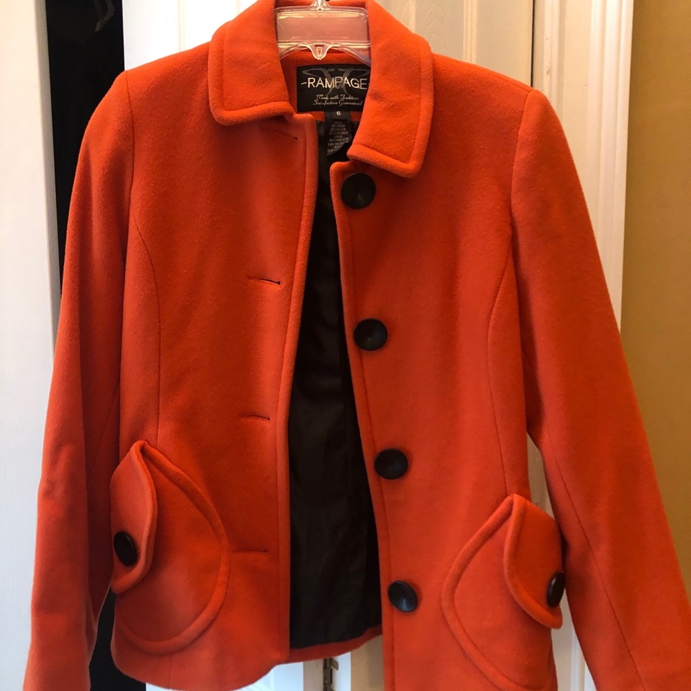 Orange Pea Coat